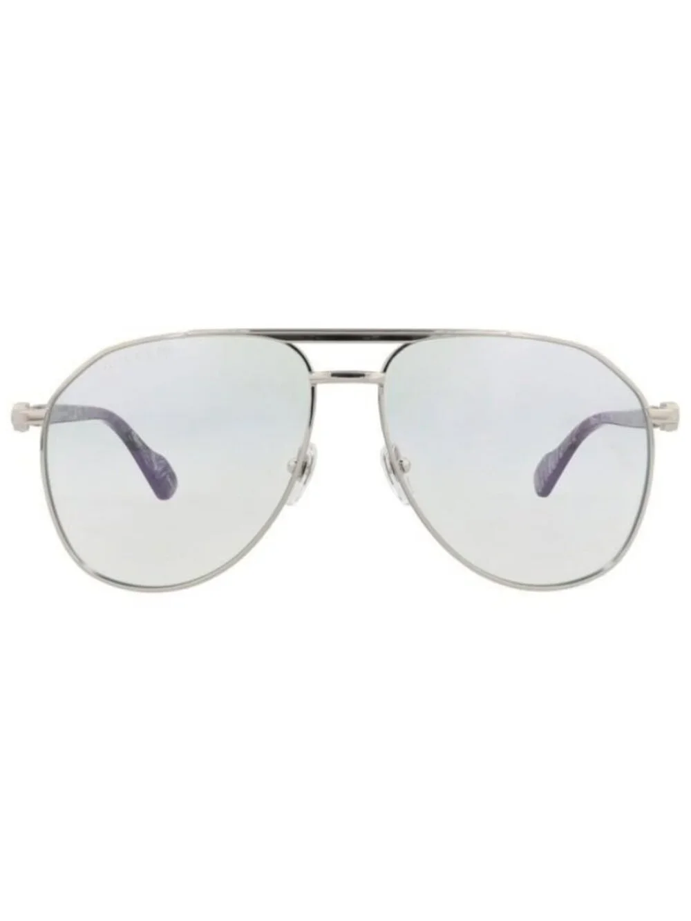New Gucci Mens Aviator Silver Silver Transparent Fashion Designer Eyeglasses